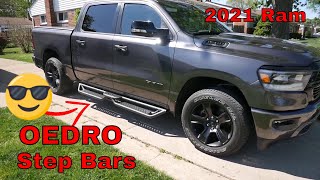 OEDRO Off road Running Boards Bolton Side Steps/Nerf Bar, Two Stairs Design Dodge Ram, Jeep, F150..
