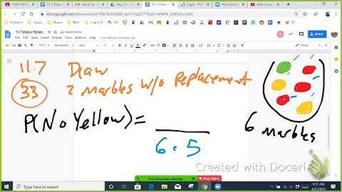 (11.7 Alg 2 H #33) Probability of picking marbles without replacement