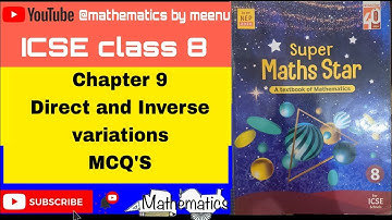Super maths star class 8, Chapter 9, Direct and Inverse variations, MCQ