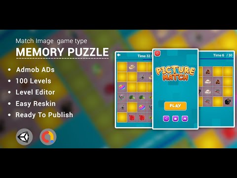 Picture Match: Memory Puzzle Game Unity Source Code Template #UnitySourceCode #UnityTemplate