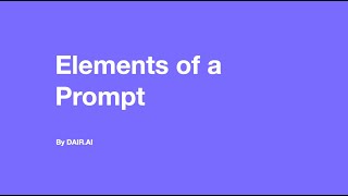 Elements of a Prompt