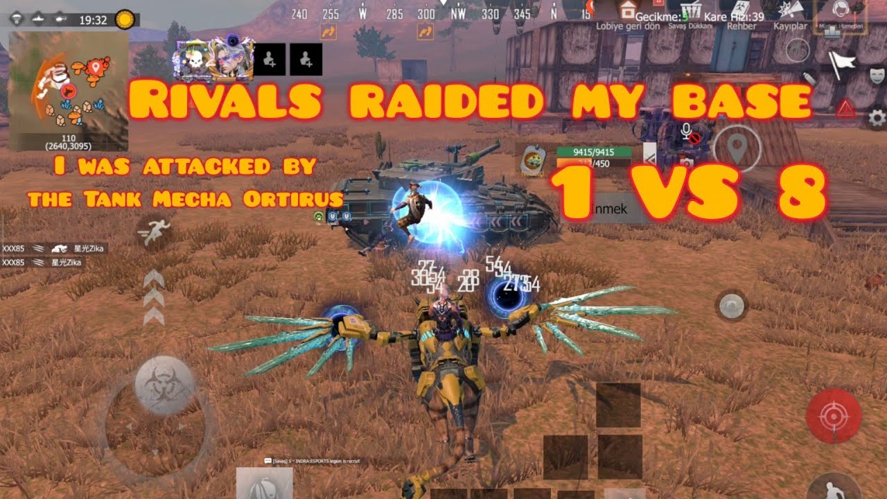 Rivals raided my base house. I was attacked with tanks mecha and Ortirus / Last Island of Survival 