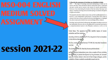 MSO-004 SOLVED ASSIGNMENT in english medium 2021-22 mso-004 solved assignment-2021-22