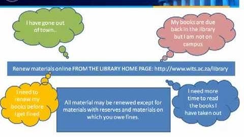 Wits Library How to renew a book