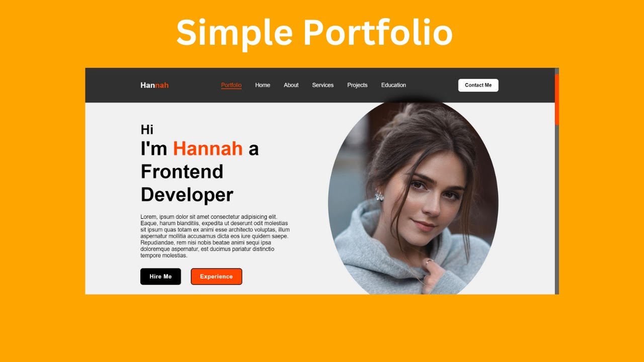 Create Simple Personal Portfolio Website with HTML & CSS | Step by Step ...