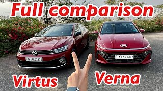 Verna 1.5 Turbo VS Virtus 1.5 Turbo Full Comparison l Which is Best? l Aayush ssm