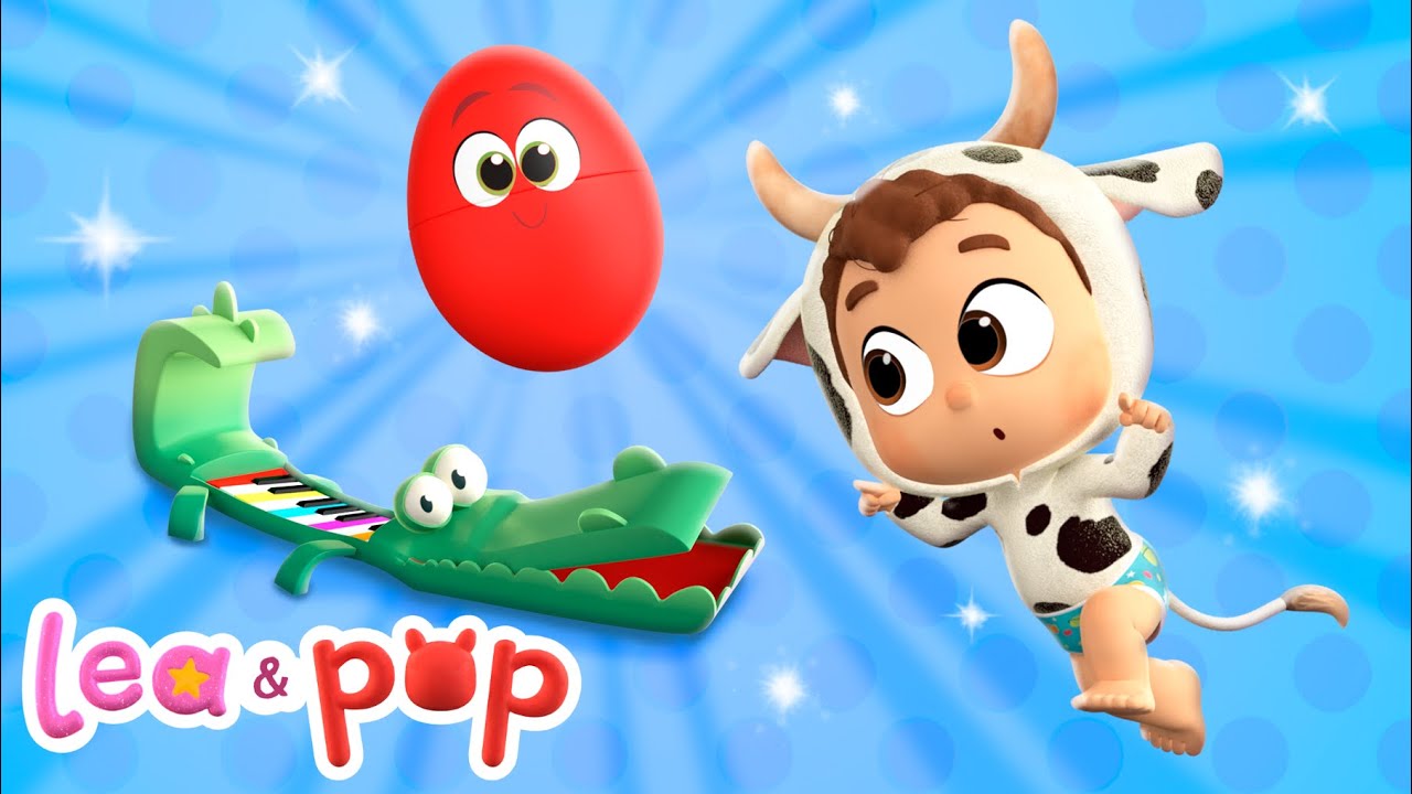 Huevos sorpresa de animales de granja | Globos Ratón - Pop vídeos para aprender