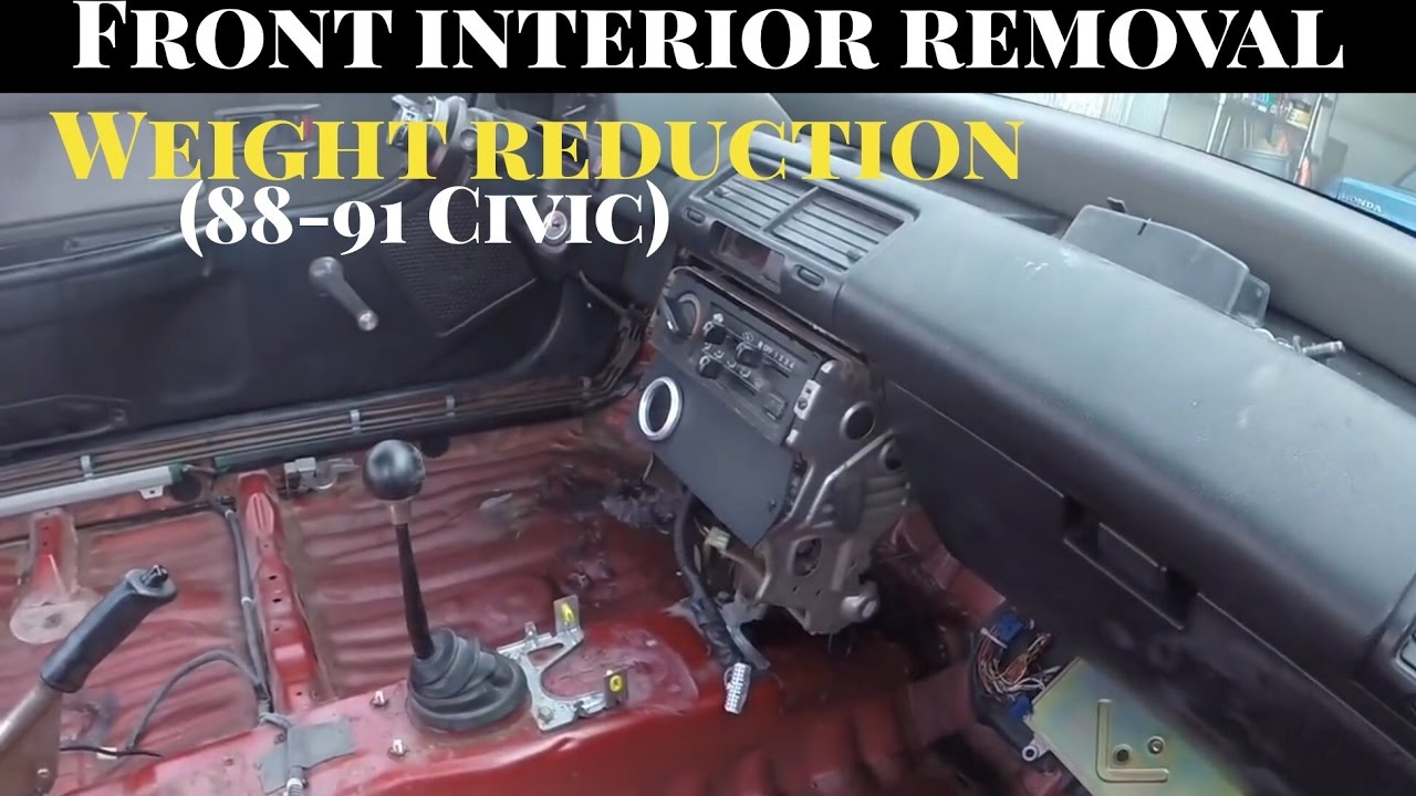 Weight Reduction Carpet Headliner Interior Plastic Removal 88 91 Civic