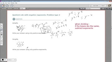 Quotient rule with negative exponents - problem type 2