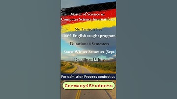 Study master Computer Science program in English in Germany without tuition fee