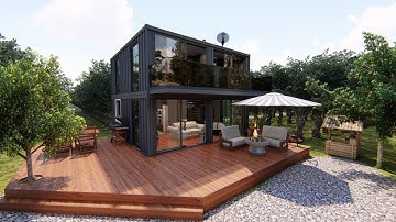 6x6m Shipping Container House ,2 Floors Luxury House Design , Lumion Animation , Sketchup Rendering