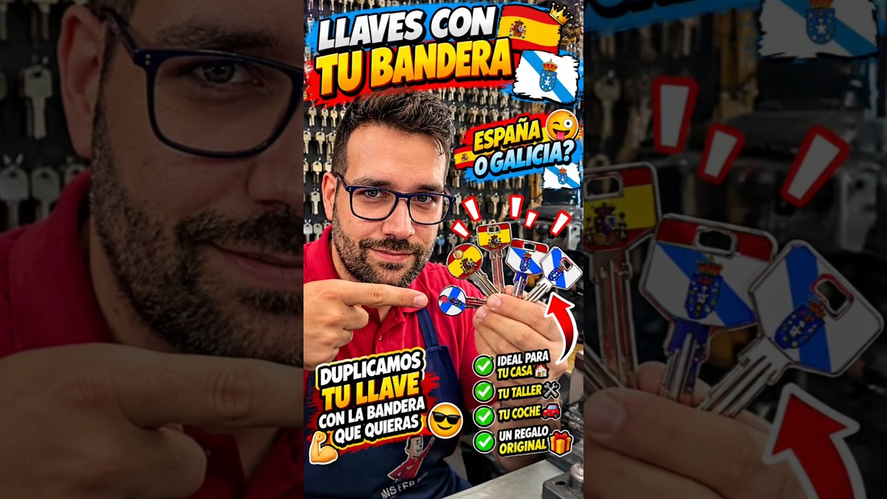 🔑 ¿ESPAÑA 🇪🇸 O GALICIA? 💙🤍¿Y si pudieras llevar tu bandera en la llave de casa? 😎