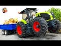 RC TRAKTOR CLAAS Pulls trailer full of bricks!