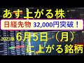 あす上がる株　2023年６月５日（月）に上がる銘柄　～株と株式投資のお話です。半導体関連銘柄の状況～