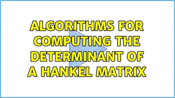 Algorithms for Computing the Determinant of a Hankel Matrix (2 Solutions!!)
