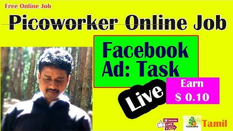 free online job | picoworker facebook task | work from home | Tamil