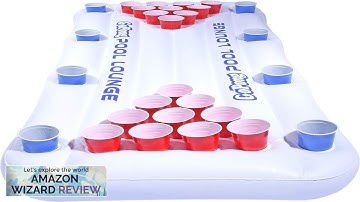 GoPong Pool Lounge Beer Pong Inflatable with Social Floating White Review