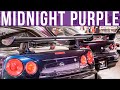 R33 GTR and R34 GTR in Midnight Purple and Midnight Purple 2