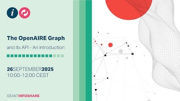 GÉANT Infoshare: The OpenAIRE Graph and its API - An introduction – 26 Sep 2025