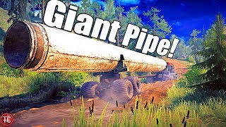 SpinTires MudRunner: NEW MAP & GIANT PIPE HAUL!!