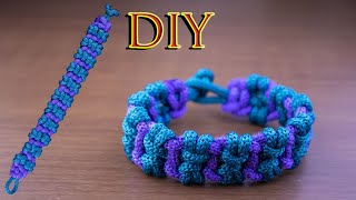 How to Make Ringed Cobra Knot Paracord Bracelet Tutorial ، without buckle / DIY
