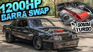 1200HP Barra Powered Foxbody in the USA! “American” 2JZ (4.0L Turbo Inline-6)