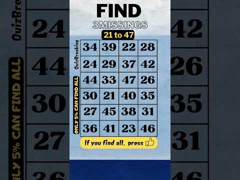ابحث عن 3 أرقام مفقودة بين 21 و 47 يمكن ل 5 فقط العثور على الكل اختبار Dementia Prevent الخرف
