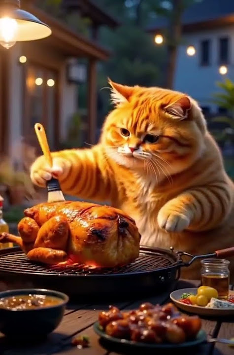 Orange Chubby Cat’s Curious Care… and Crispy Conclusion #ChubbyCatChronicles #cartoonanimals