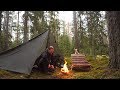 3 Days Overnight - Bushcraft Chair - Off Trail Hike - 3x4 Tarp in the Rain