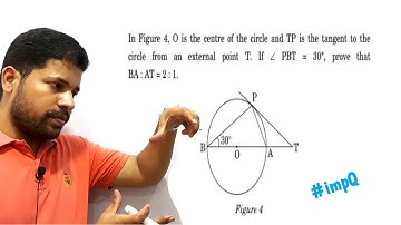In the given figure O is the centre of the circle and TP is the tangent to the circle from an extern