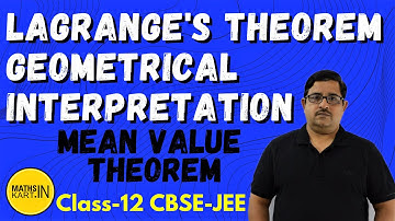 Geometrical Interpretation of Lagranges Theorem | Mean Value Theorem Class 12 CBSE-JEE