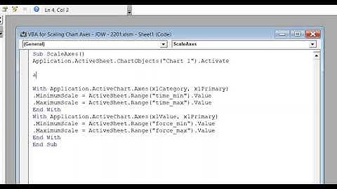 VBA for Scaling Chart Axes Video Instruction - JDW - 2201