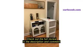 Review Harper & Bright Designs K&K Rolling Kitchen Island with Extended Table, LED Lights, Power Out