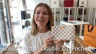 Genuine Louis Vuitton Damier Azur Double zip Pochette