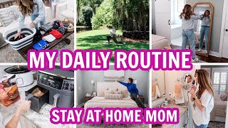 STAY AT HOME MOM ROUTINE | FULL DAY OF CLEANING, COOKING, GROCERY HAUL - Amy Darley