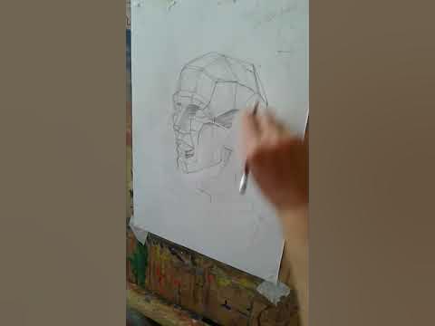 Обрубовка головы Гудона. Академический исунок. уроки рисования. - YouTube