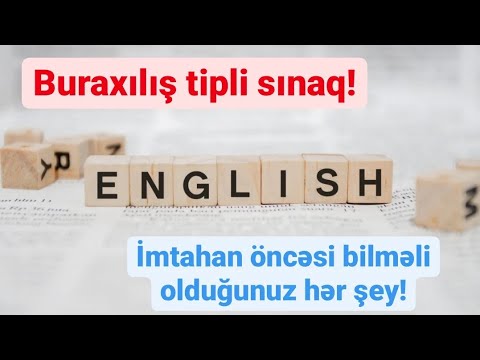 Sınaq. Buraxılış tipli sınaq. İngilis dili. Qraamatik qaydalar