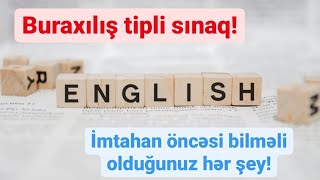 Sınaq. Buraxılış tipli sınaq. İngilis dili. Qraamatik qaydalar