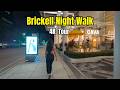 Brickell Miami NIGHT City Walk 4K | Brickell Key Waterfront Skyline Tour