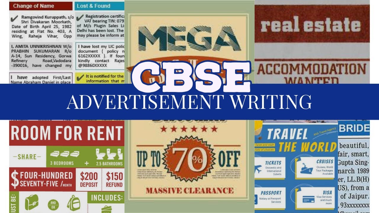 CBSE Writing Skills: Advertisements - YouTube