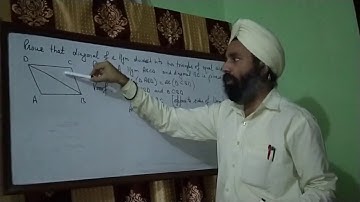 Diagonal of a parallelogram divides it into two triangles of equal area