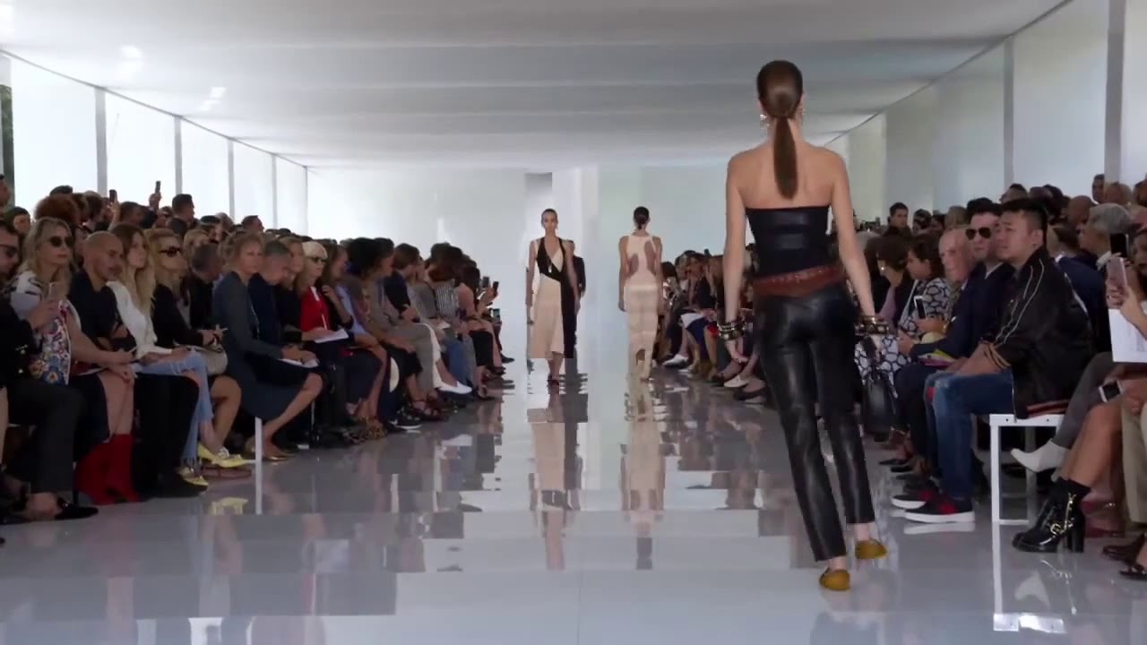 Croc Leather Brown and Black Pants Roberto Cavalli Spring 2018 - YouTube