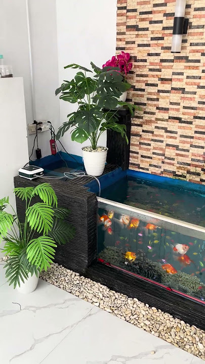 Kolam ikan di halaman teras rumah minimalis #desainrumah