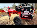 A red ferrari in the wood yard wolfe ridge pro 28c  wolferidgesplitters