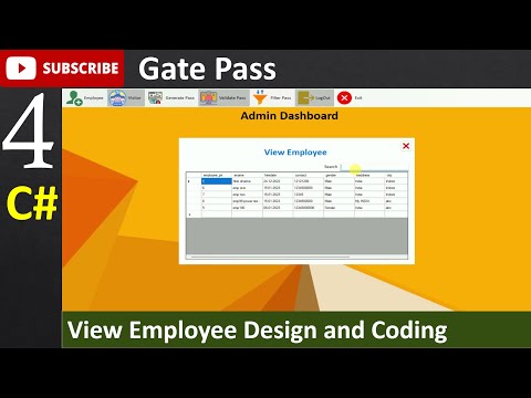 4. Gate Pass in Csharp - View Employee Design and Coding (C#, Visual Studio, MsSQL Server)