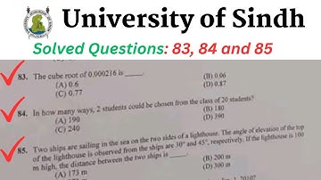 Solved Sindh university entry test | Solution for Mathematics portion | SUTC | 04 | 20 October 2023