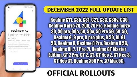Realme New Update list December 2022,Realme UI 4.0 Update Realme UI 3.0 Android 13,android 12 Update