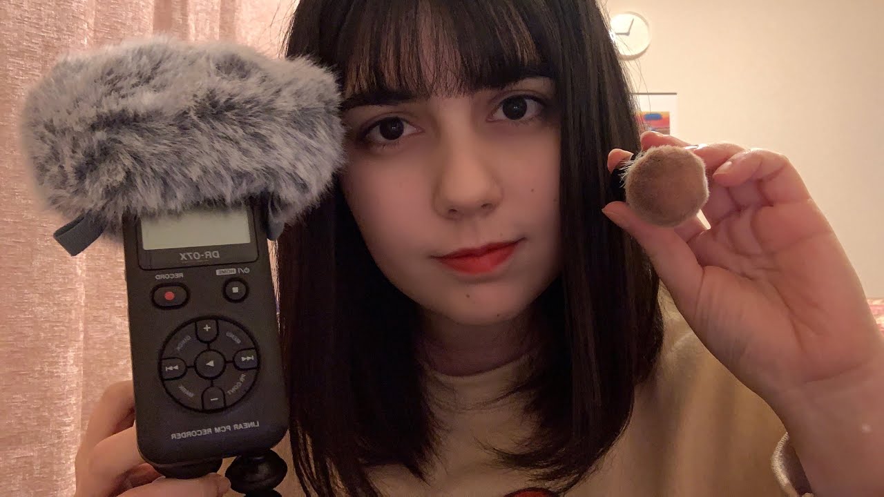 ASMR 日本語 新しいマイクにタッピングとトーキング(マウスサウンド、引っ掻く音、ブラッシング) / Tapping and Talking (Mouth Sounds) in Japanese