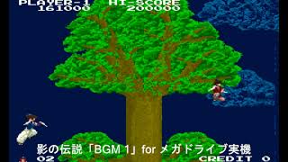 メガドライブ実機でアーケード版影の伝説「BGM 1」 screenshot 4