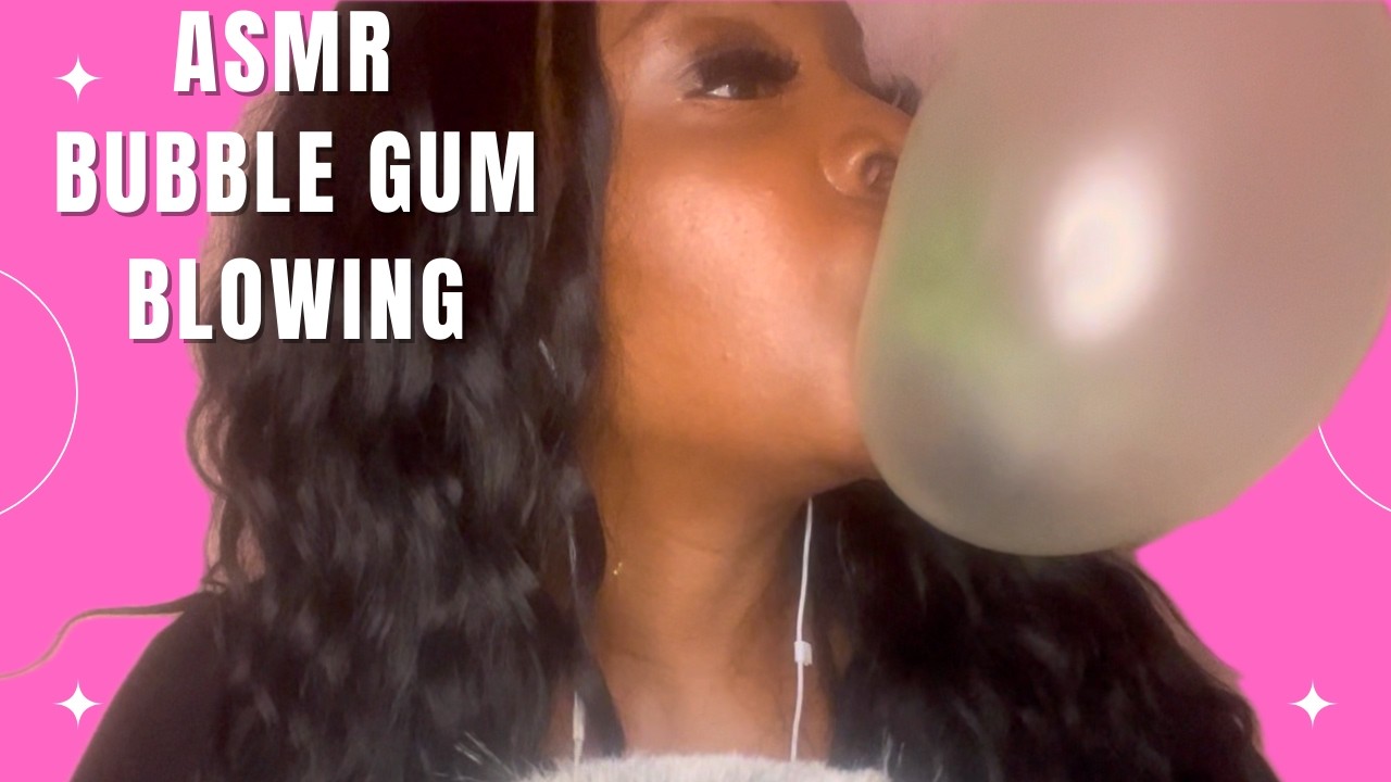 ASMR Bubble Gum Chewing | Bubble Blowing Mouth Sounds | (No Talking) ❤️👄